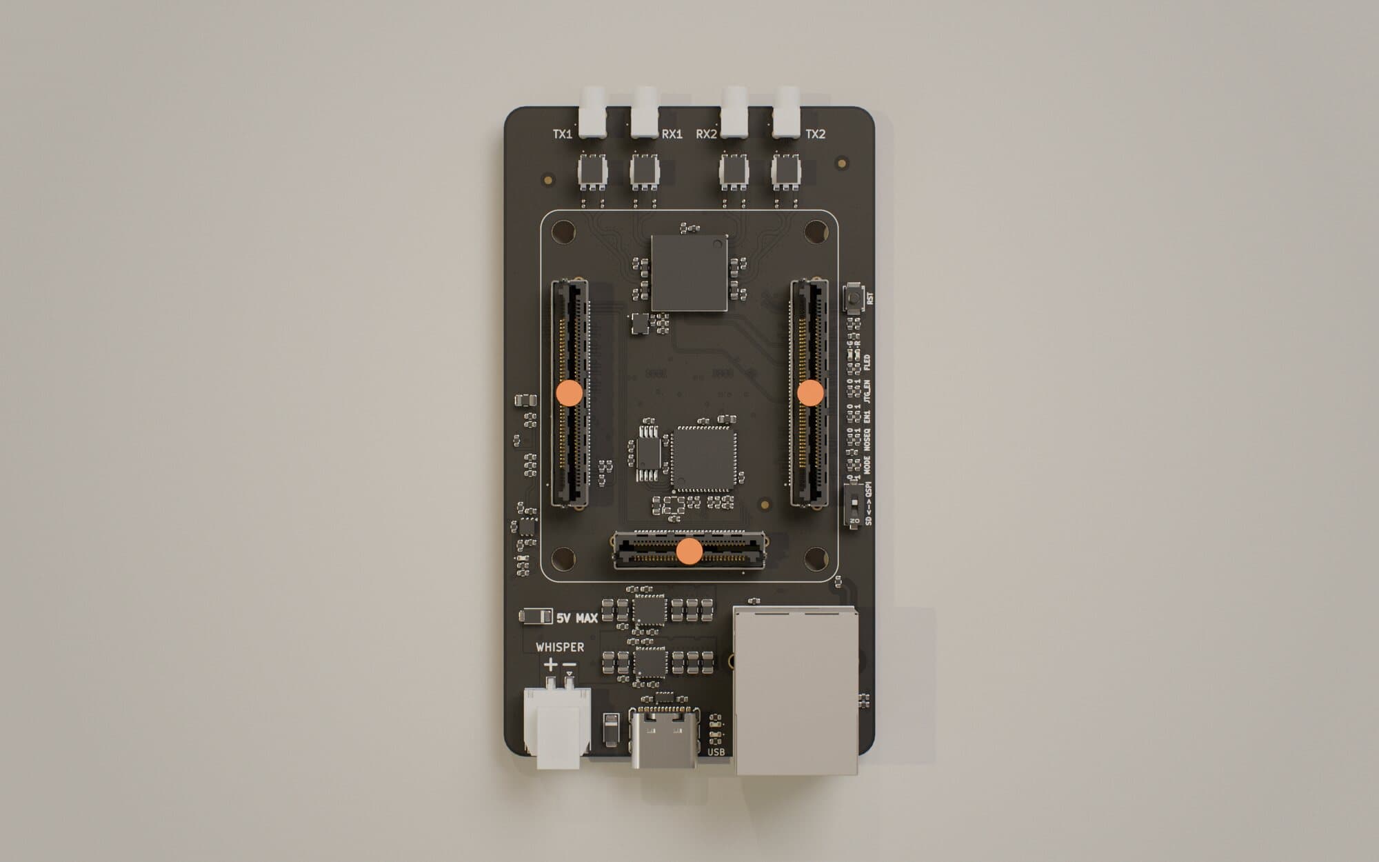 Whisper board, top view